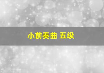 小前奏曲 五级